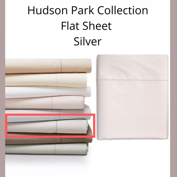 NIB [‎ Queen ] 600TC Cotton Flat Sheet for Hudson Park in Silver - Picture 10 of 11